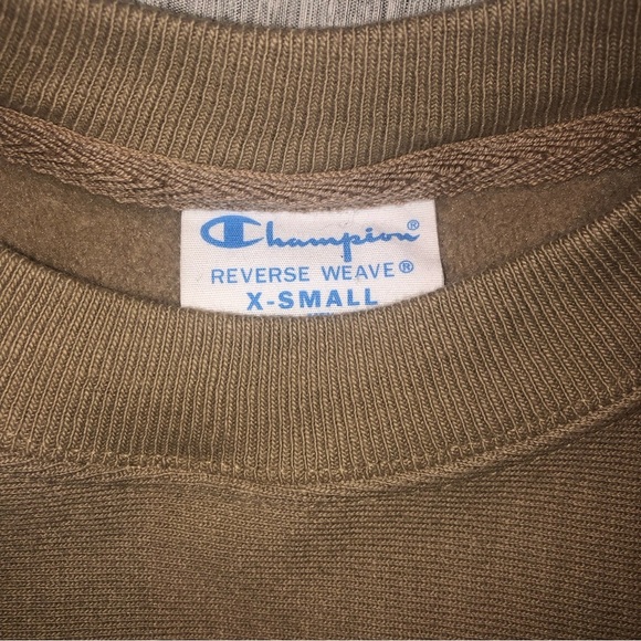 Champion reverse weave tan cropped crewneck sweater sz xs - Picture 2 of 2